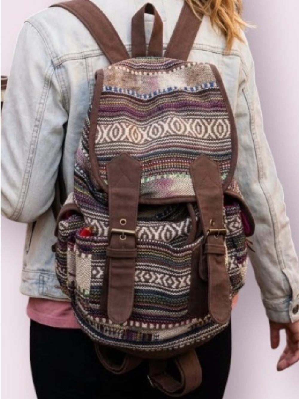 Stone Mountain Woven Southwestern Boho Backpack